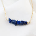 Natural Raw Lapis Lazuli Bar Necklace, September Birthstone Necklace, Rough Stone Necklace, Gemstone Bar Necklace, Layering Necklace, NK-RB