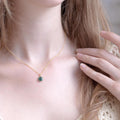 Tiny Gemstone Pendant Necklace, Simple Birthstone Necklace, Bridesmaid Jewelry, Gift for Her, Minimalist Necklace, Delicate Stone, NK-BZ