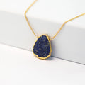 Lapis Lazuli Necklace, September Birthstone, Gemstone Slice Pendant Necklace, Layered Necklaces, Boho Jewelry, Birthday Gift, NK-VS