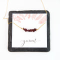Natural Garnet Cluster Necklace, January Birthstone Gift, Gemstone Bar Necklace, Everyday Necklace, Graduation Gift, Gift Under 30, NK-RB