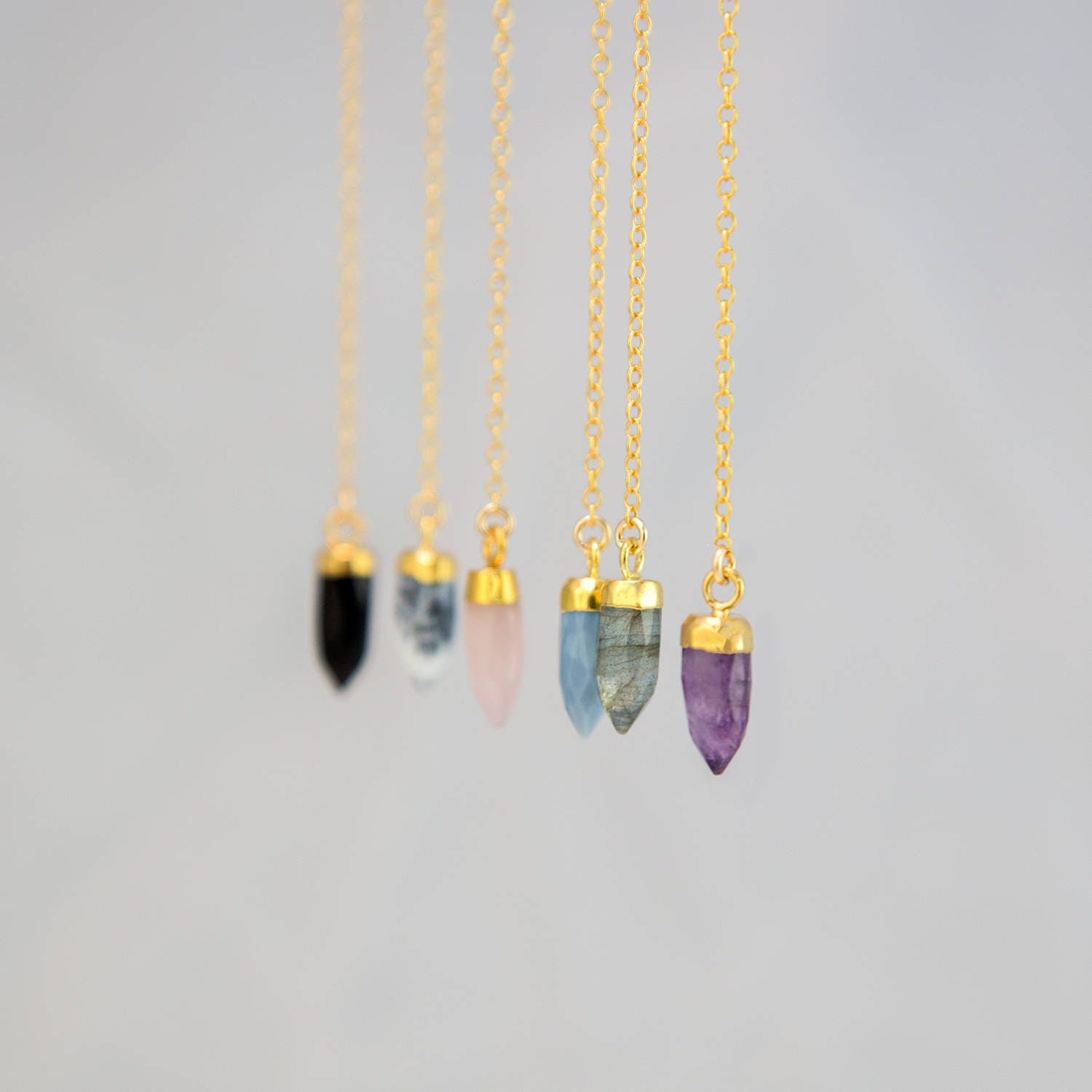 Blue Opal Lariat Necklace, Gemstone Drop Necklace, October Birthstone, 14k Gold Filled Y Necklace, Simple Layering Blue Jewelry Gift, LN-B
