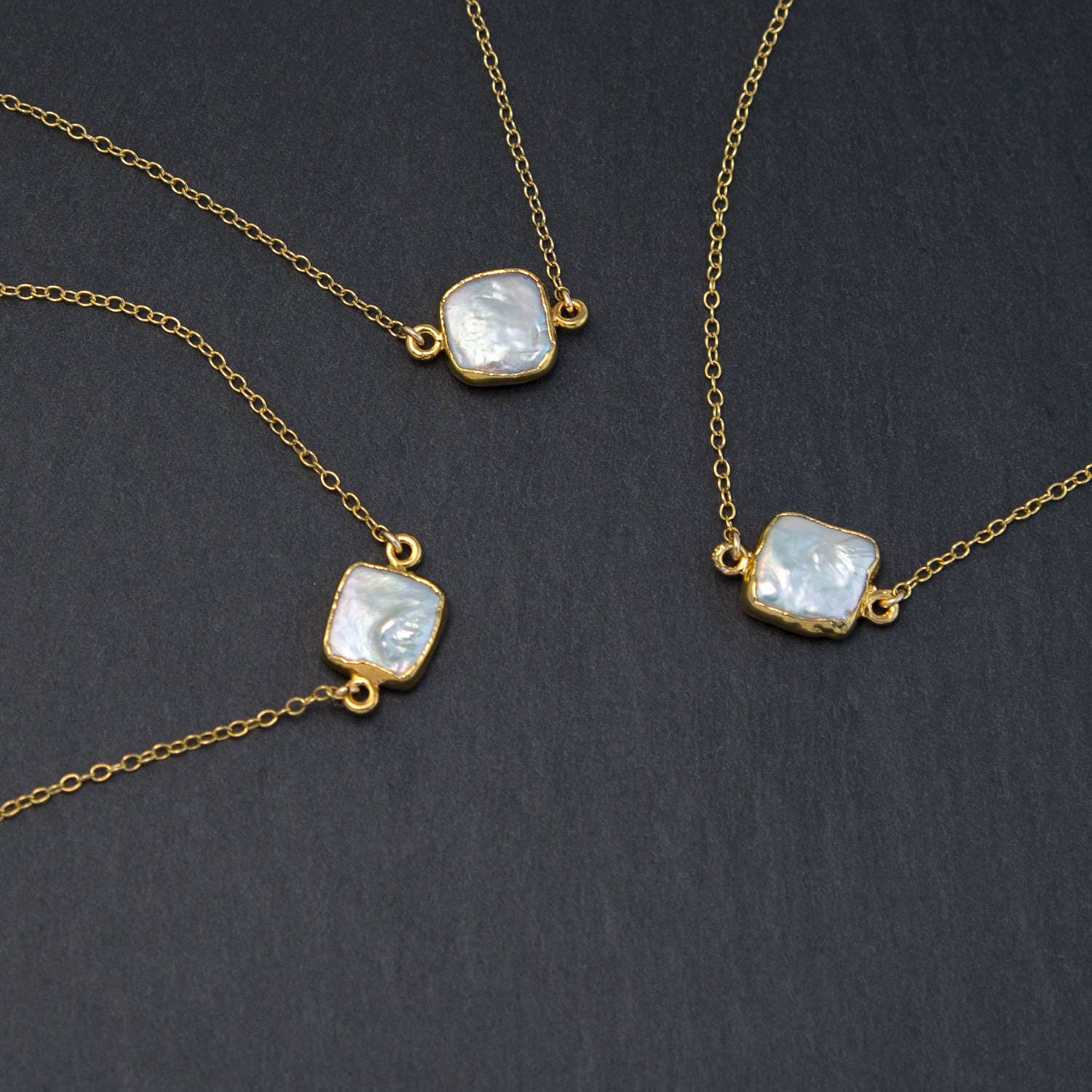 Freshwater Pearl 14k Gold Filled Necklace, Bridal Jewelry, Modern Bride, Layered Necklaces, Dainty Choker Necklace, Gift for Her, NK-GS