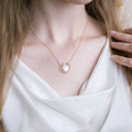 White Pearl Bridal Necklace, Freshwater Pearl Coin Necklace, Elegant Necklace, Mother of Groom Gift, Bridesmaid Necklace, Wedding Day, NK-HC
