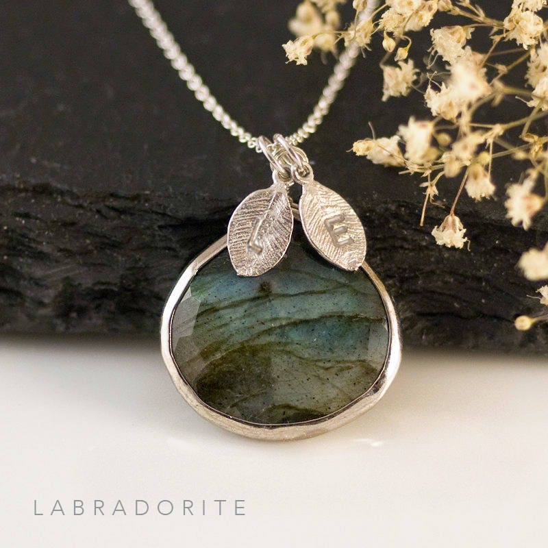 March Birthstone Necklace, Custom Gifts, Tear Drop Pendant, Personalized Initial Necklace, New Mom Necklace, Aqua Blue Chalcedony, NK-20