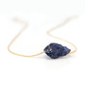 Raw Iolite Necklace, 14k Gold Fill Chain, Dainty Crystal Pendant Necklace, Sterling Silver, Dark Blue Necklace, Gift for Girlfriend, Choker