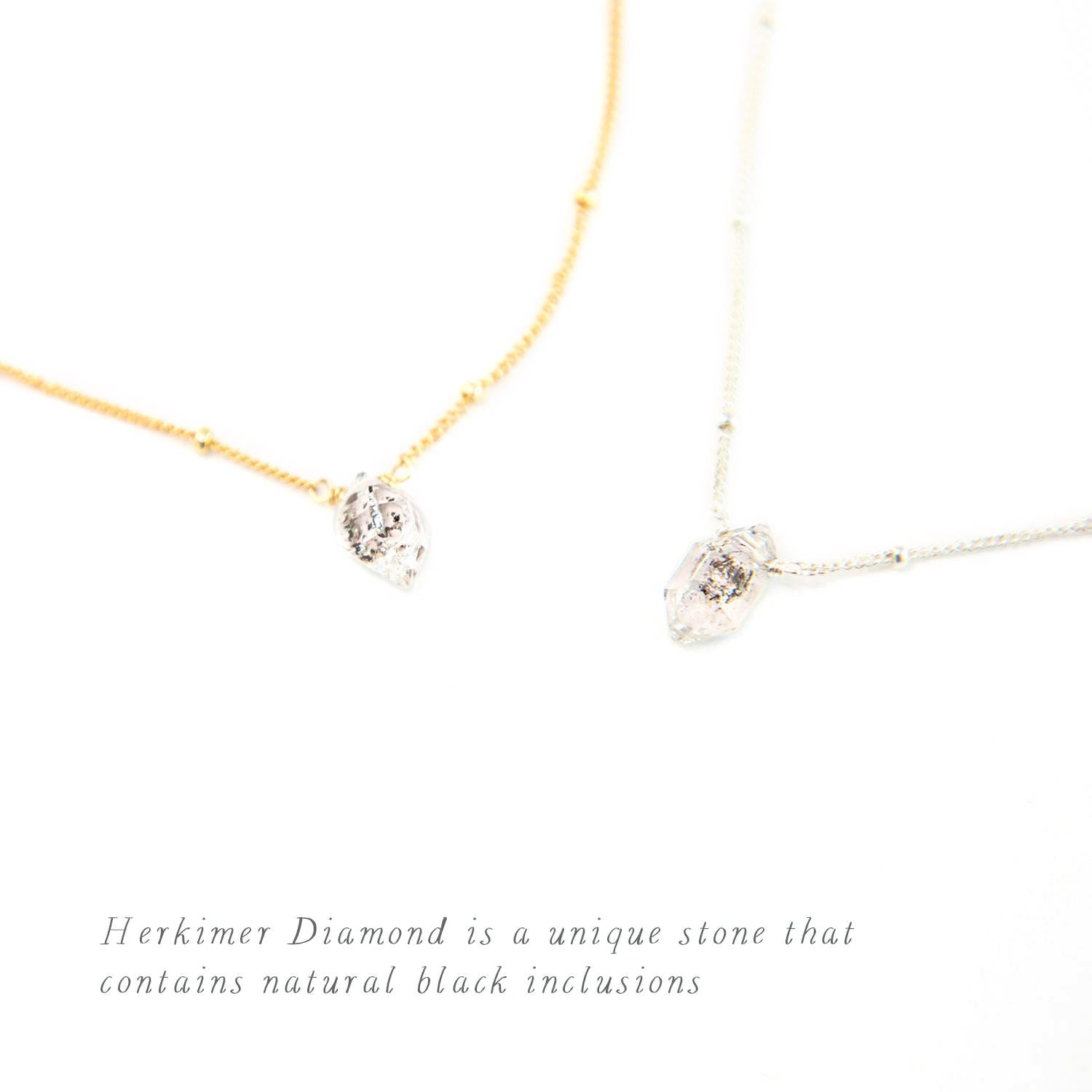 Dainty Raw Diamond Necklace, Satellite Chain Necklace, Gold Filled, Sterling Silver, Simple Choker, Minimal Necklace, Gift for Her