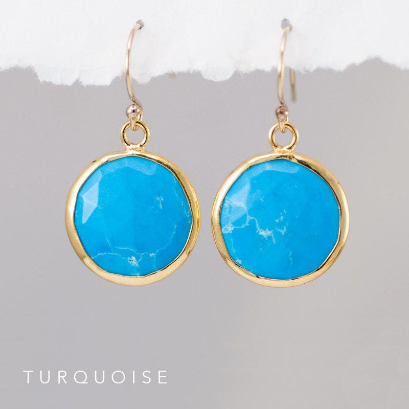 Blue Lapis Lazuli Crystal Earrings, September Birthstone Earrings, Round Gemstone Earrings, Gold Dangle Drop Sapphire Genuine Gemstone Gift