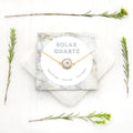Solar Quartz Necklace, Gem Slice Charm Connector, Celestial Jewelry Inspirational Crystal Gift, Natural Gemstone Birthday Gift for Sister