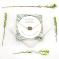 Ocean Jasper Necklace, Natural Crystal Gemstone Necklace, Unique Gemstone Choker, Gem Slice Necklace, Gift Necklace on Card, Birthday Gifts