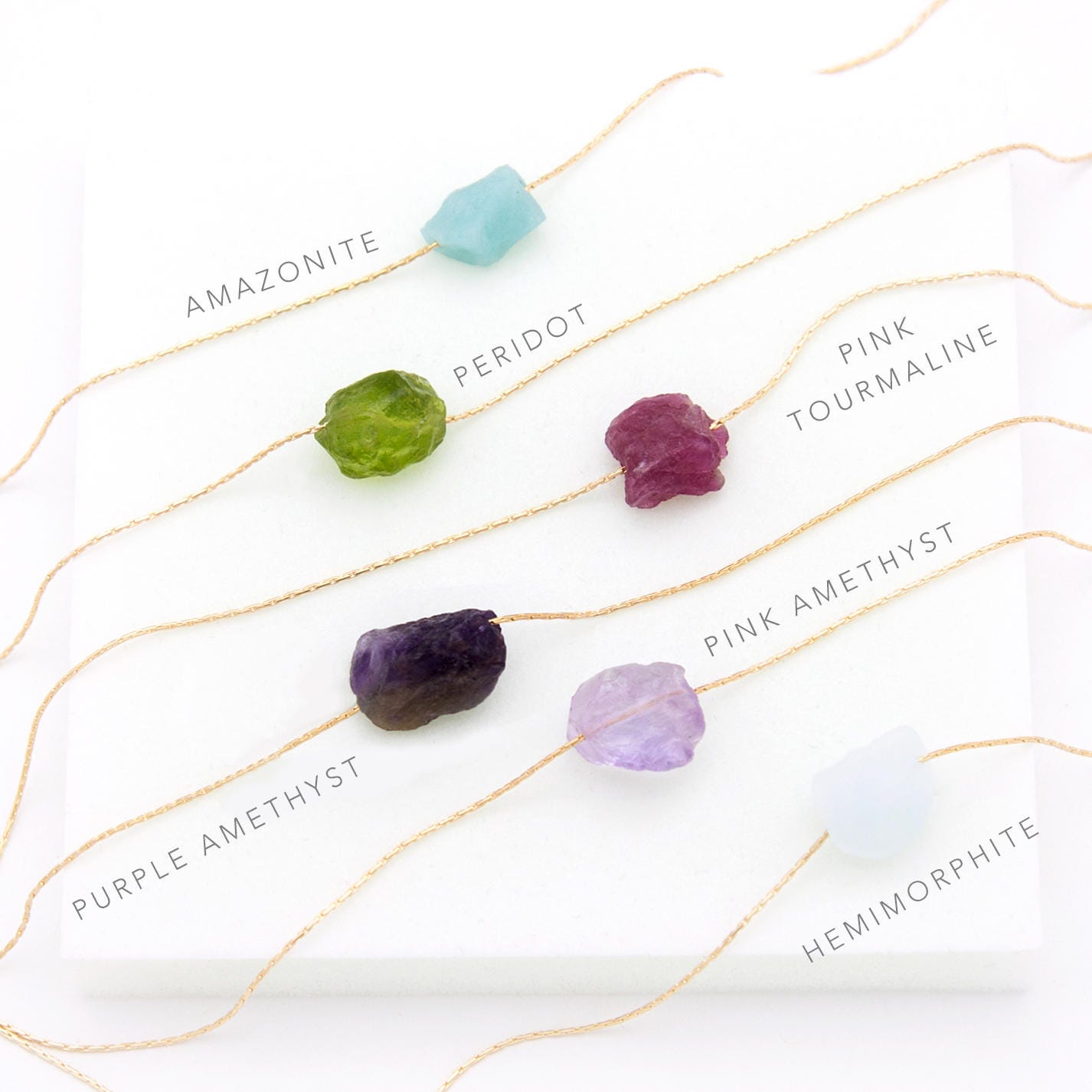 Natural Raw Crystal Necklace, Rose Gold Chains, Rough Crystals, Minimal Stone Choker, Layering Necklace, Aquamarine March Birthstone Gift