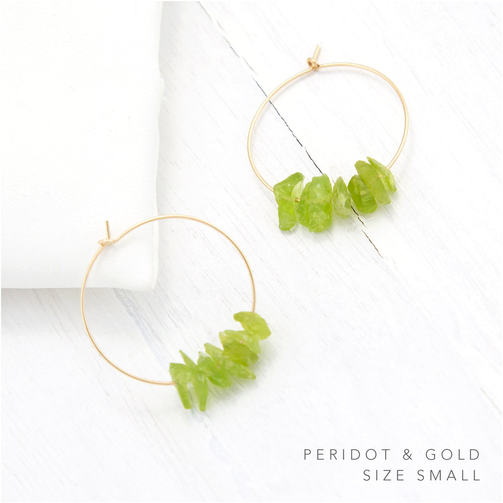 Raw Aquamarine Hoops, Rose Gold Hoop Earrings, March Birthday Gift, Hoop Earrings With Stones, Beachy Earrings, Crystal Gold Hoop Earrings