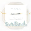 Moss Aquamarine Ombre Necklace, March Birthstone Necklace, Gemstone Bar Necklace, Personalized Birthday Gift, Inspirational Jewelry, NK-DB