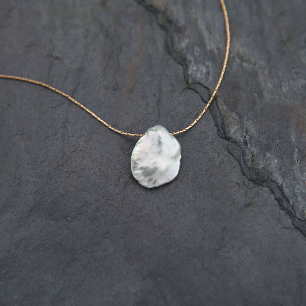 Freshwater Pearl Necklace, Bridesmaid Gift, Keshi Pearl Necklace, Pearl Wedding Gift, Pearl Pendant Necklace, June Birthstone