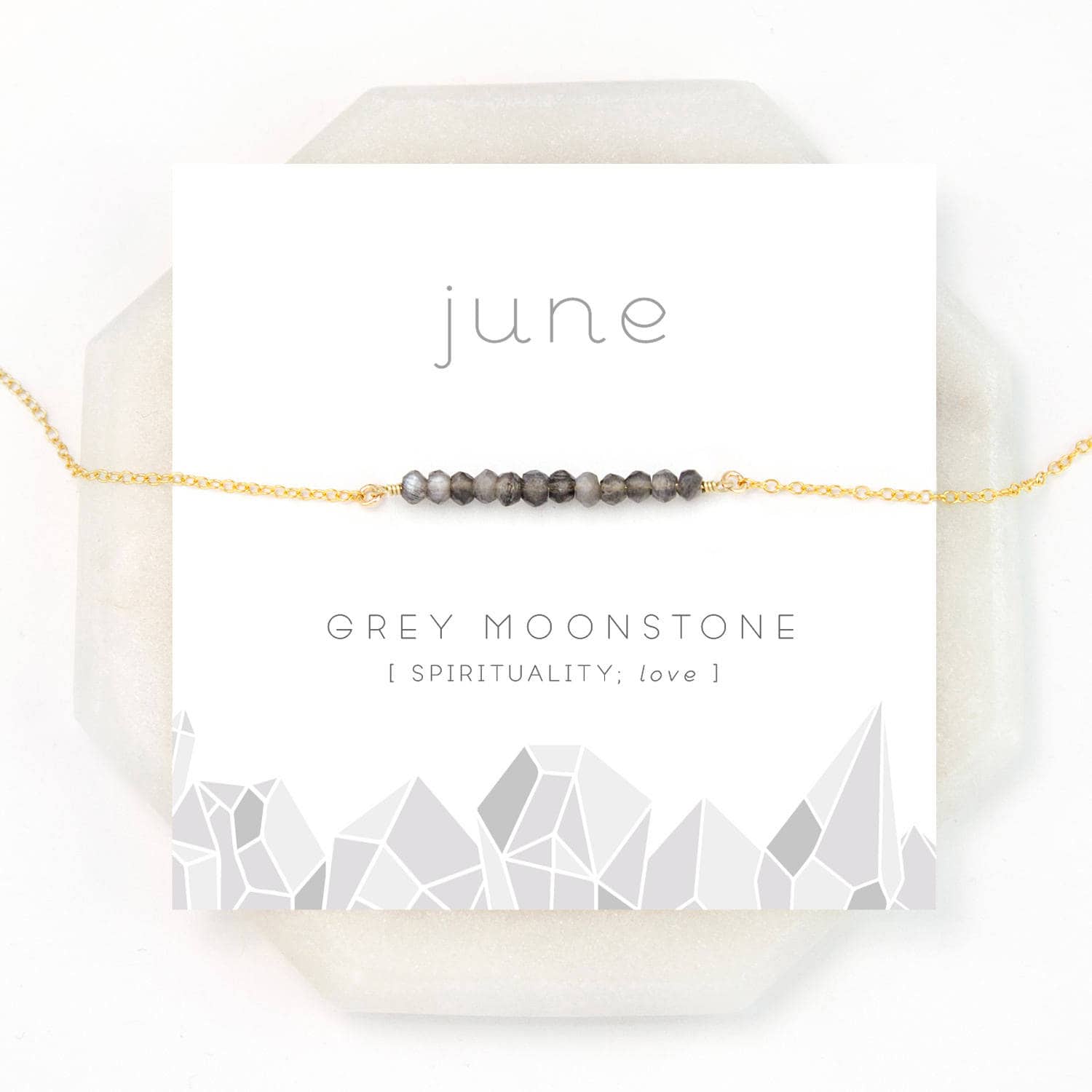 Natural Grey Moonstone Necklace, Celestial Jewelry, Spiritual Necklace, Beaded Moonstone, June Birthstone, Delicate Choker, NK-DB