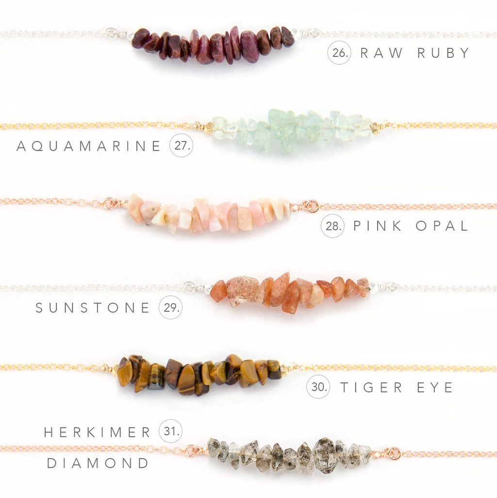 Herkimer Diamond Bar Necklace, Bridesmaid Gift, Raw Diamond Necklace, Natural Gemstone Necklace, Layering Necklace, Beaded Necklace, NK-RB