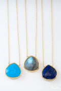 Blue Lapis Necklace, Gemstone Necklace, Something Blue, September Birthstone, Layered Necklace, Gemstone Pendant, Bridesmaid Necklace, NK-20