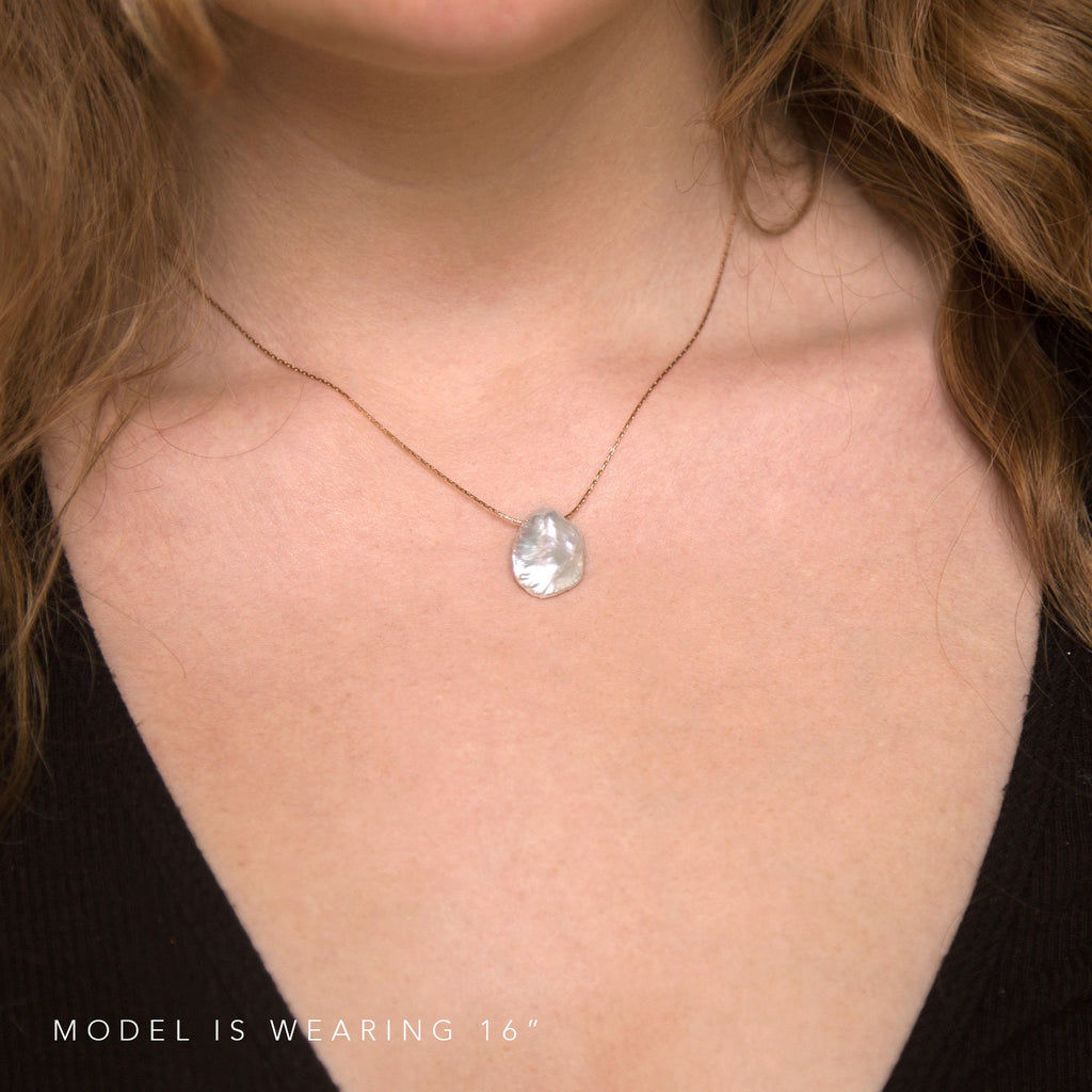 Freshwater Pearl Necklace, Bridesmaid Gift, Keshi Pearl Necklace, Pearl Wedding Gift, Pearl Pendant Necklace, June Birthstone