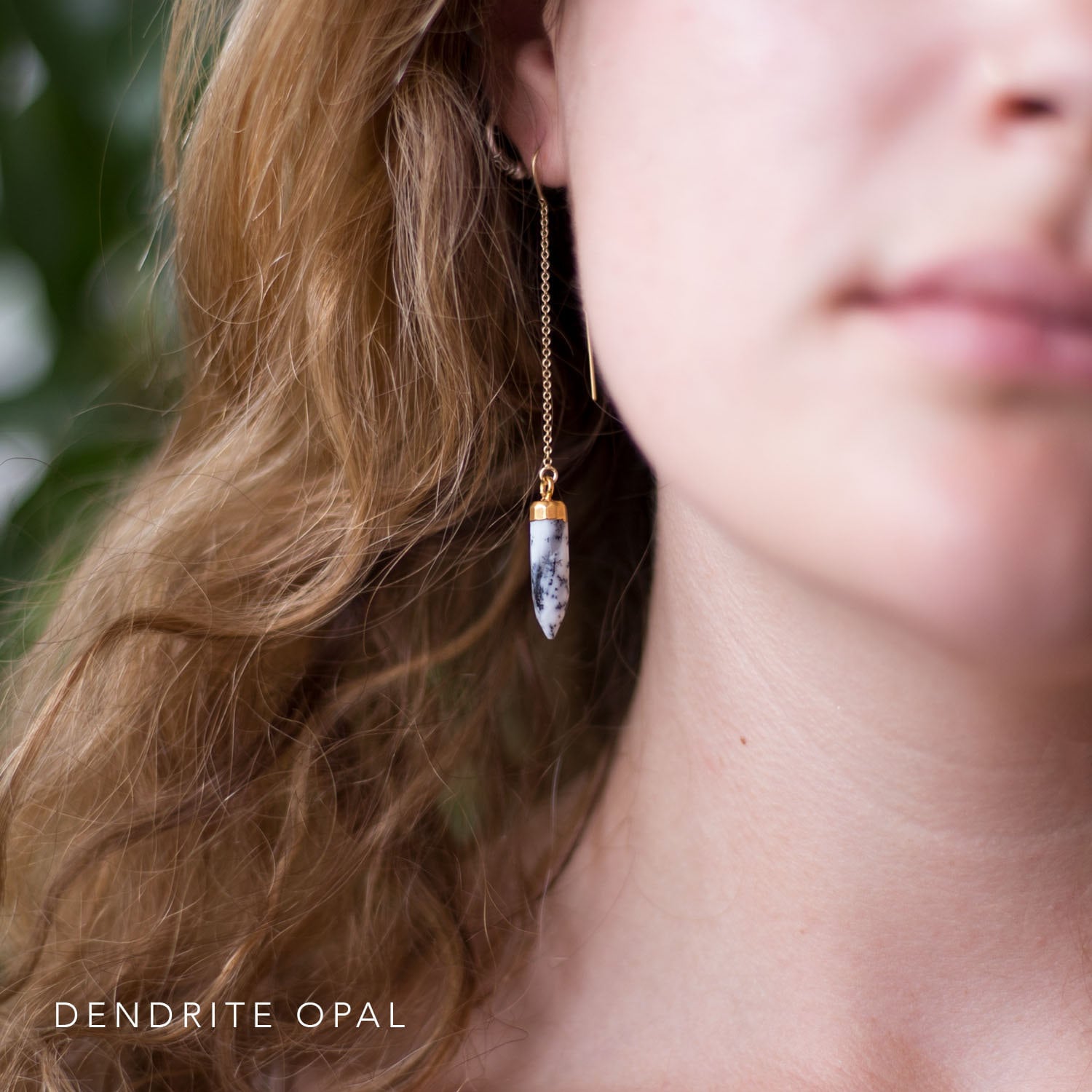 Mint Green Ear Threaders, Statement Earrings Gold, Green Chrysoprase Dangle, Best Friend Gift, Gift for Girlfriend, Gemstone Point, TH-B