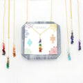 Chakra Crystals Necklace, Necklace, 7 Chakra Pendant Necklace, Yoga Gift for Her, Boho Rainbow Lariat Necklace, Balancing Chakras