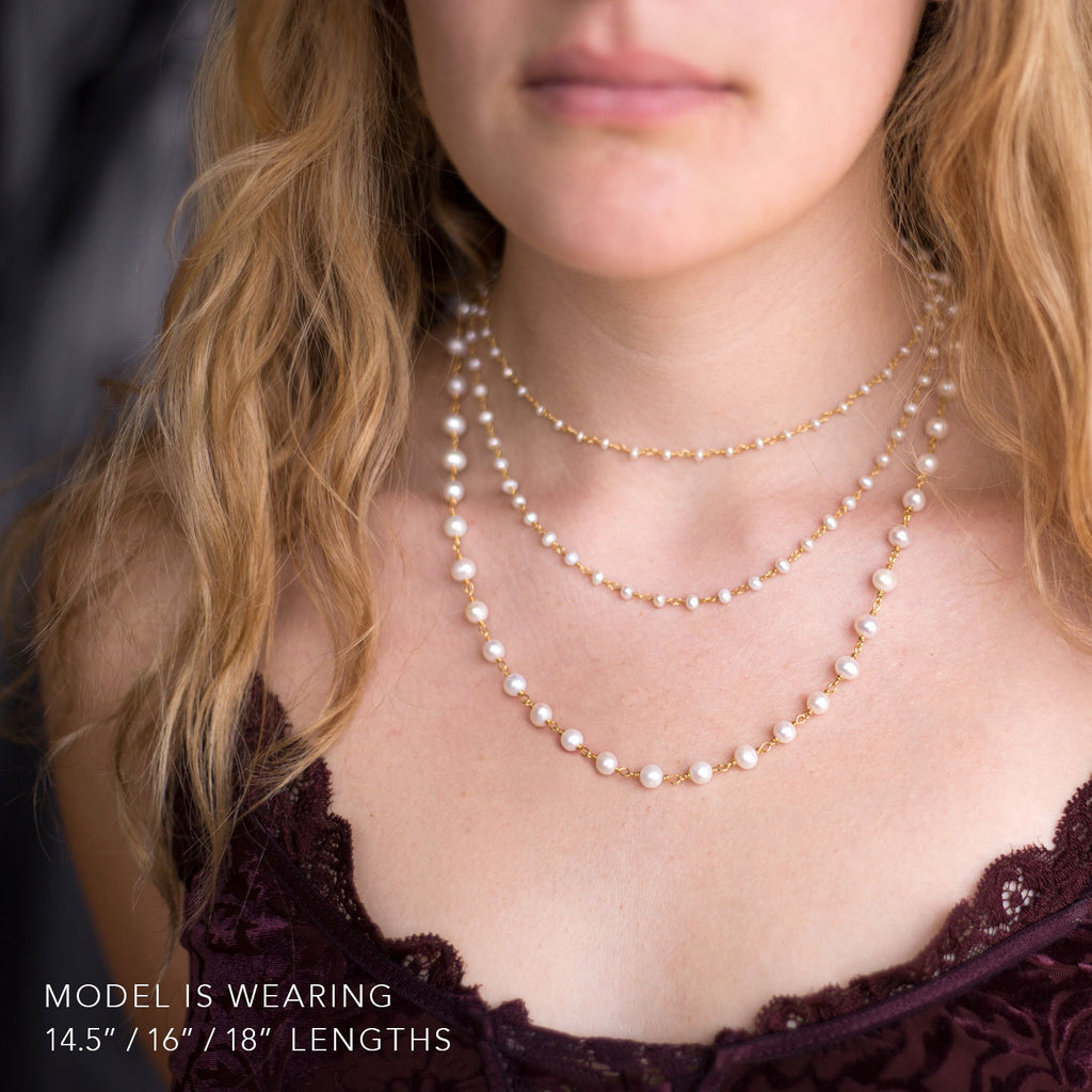 Modern Freshwater Pearl Necklace, Dainty Summer Choker, Simple Beaded Choker, June Birthstone, Gifts for Bridesmaid, Pearl Bridal Necklace