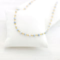Natural Blue Opal Necklace, Beaded Choker, Rosary Chain Necklace, Wire Wrapped Gemstones, Layering Necklace, Intuition Stone, Gift for Her