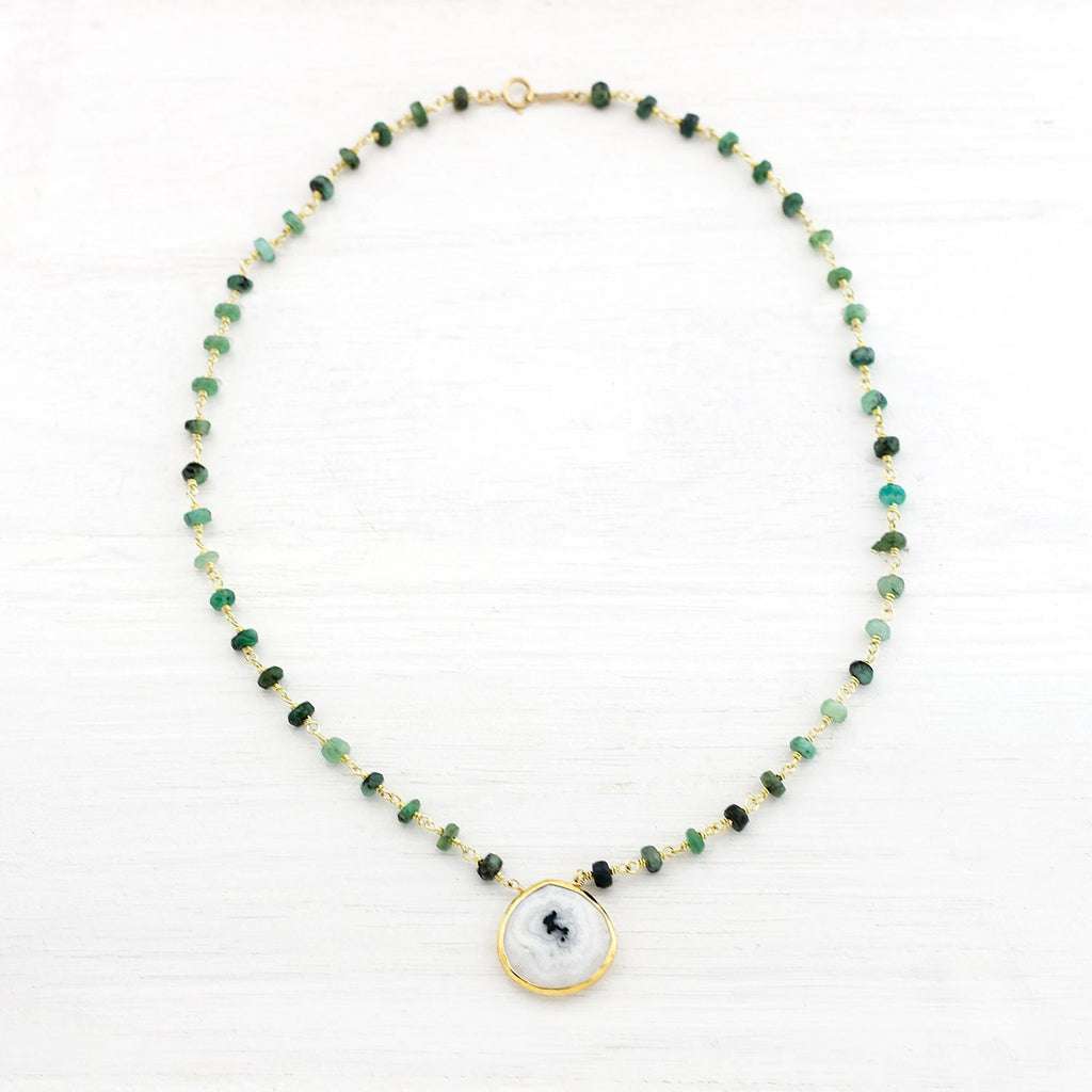 Beaded Boho Stone Choker, Gemstone Rosary Necklace, Gemstone Pendant, Crystals, Natural Stones, Inspirational Jewelry, Gift for Her