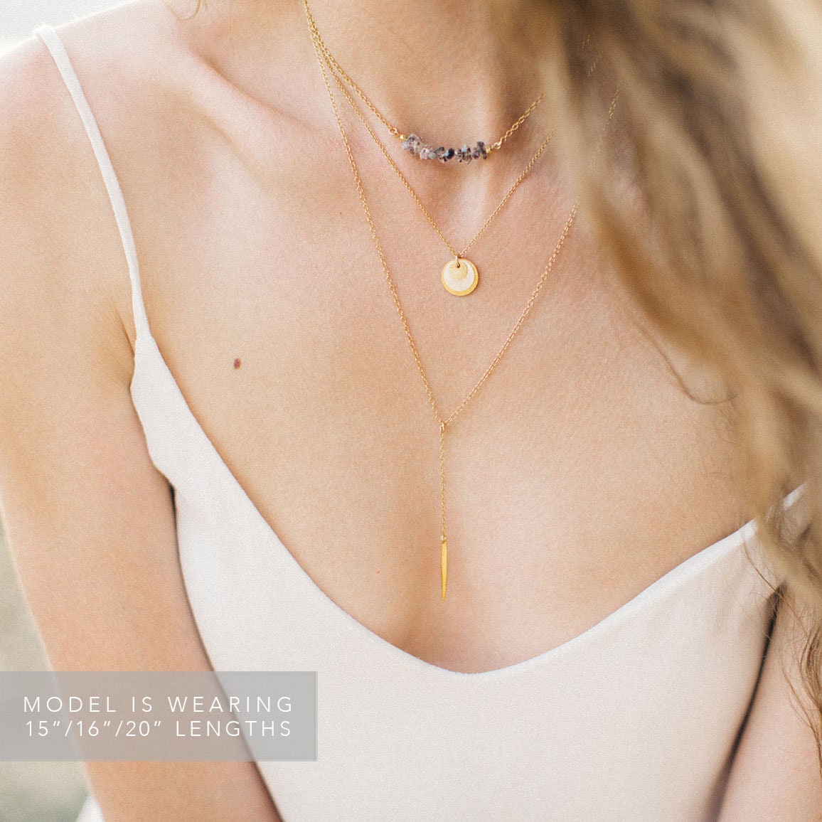 Dainty Rose Gold Lariat, Simple Layering Necklace, Gift for Her, Spike Necklace, Delicate Y Necklace, Bar Drop Necklace, Minimalist Jewelry