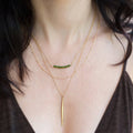 Layered Necklace Set of 3, Satellite Chain Choker, Dainty Genuine Gemstone Bar Necklace, Spike Bar Drop Necklace, Statement Jewelry Gifts