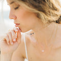 Herkimer Diamond Bar Necklace, Bridesmaid Gift, Raw Diamond Necklace, Natural Gemstone Necklace, Layering Necklace, Beaded Necklace, NK-RB