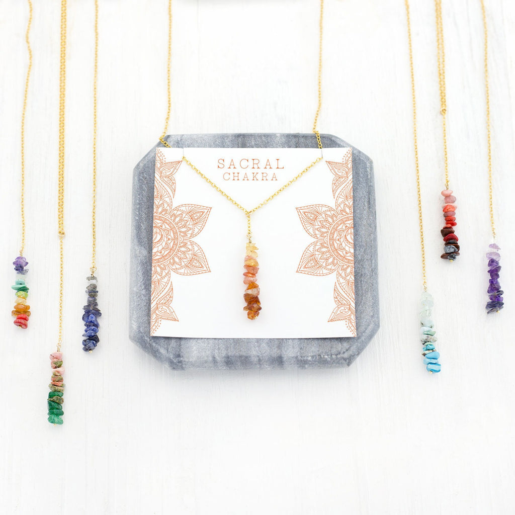 Sacral Chakra Necklace, Stone Meaning Card Gift, Summer Jewelry, Layering Necklace, Sunstone Jewelry, Raw Citrine, Meditation Lariat