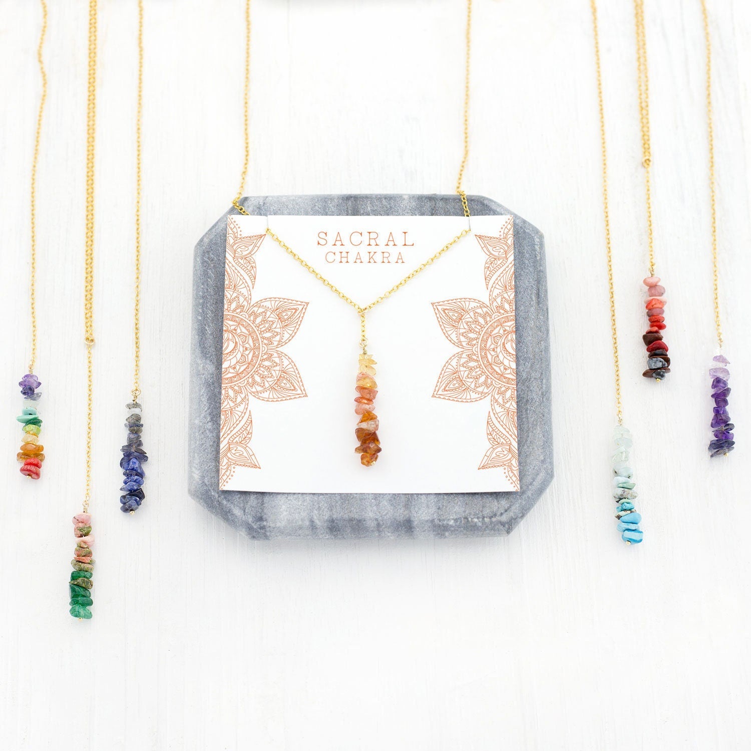 Sacral Chakra Necklace, Stone Meaning Card Gift, Summer Jewelry, Layering Necklace, Sunstone Jewelry, Raw Citrine, Meditation Lariat