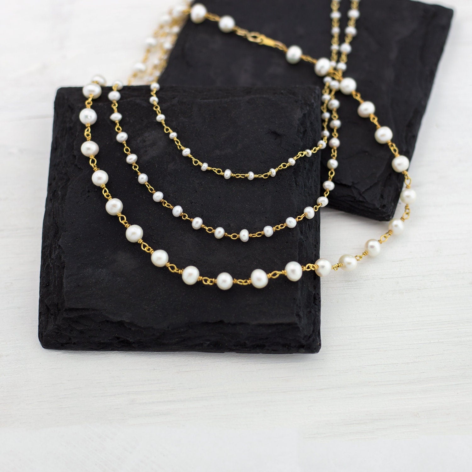 Modern Freshwater Pearl Necklace, Dainty Summer Choker, Simple Beaded Choker, June Birthstone, Gifts for Bridesmaid, Pearl Bridal Necklace
