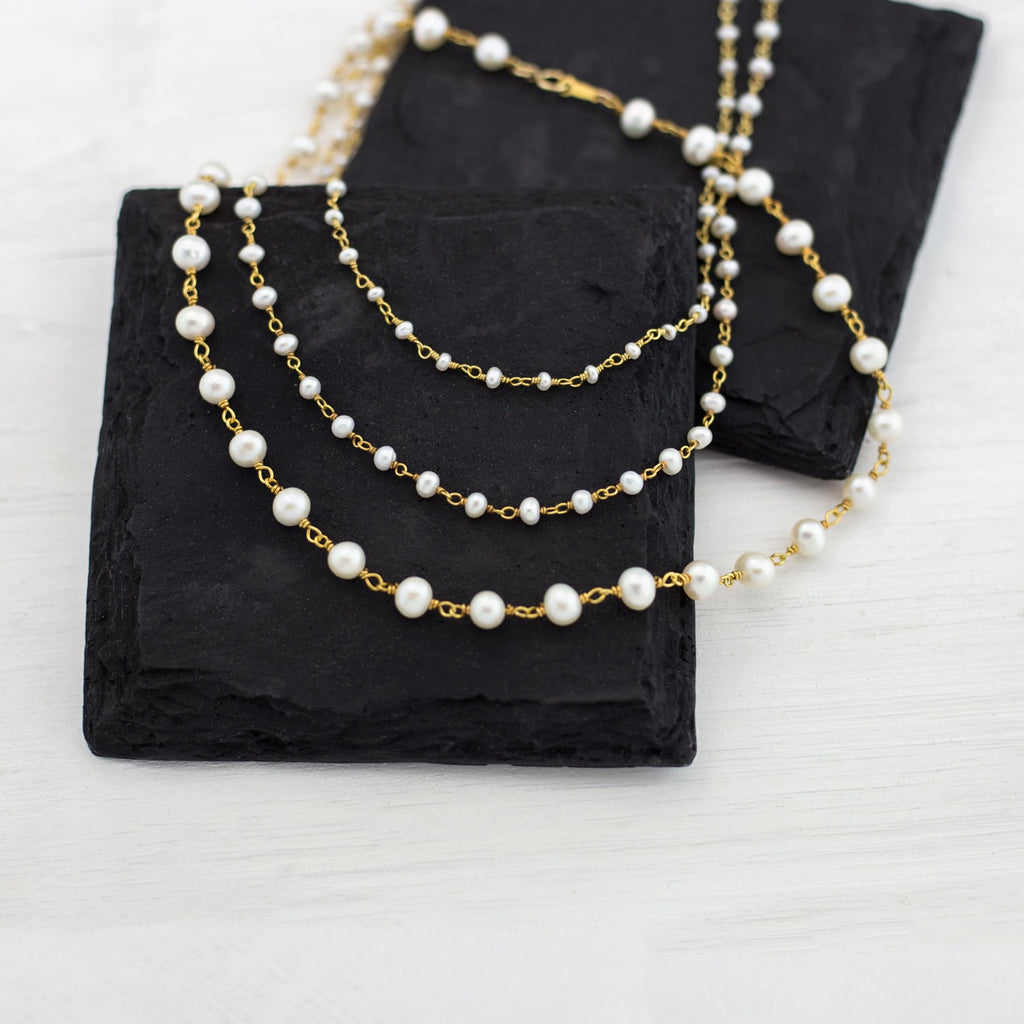Dainty Beaded Pearl Choker, Modern Pearl Necklace, Summer Choker, Freshwater Pearl, Simple Wedding Necklace, Gift for Bridesmaid, June Stone
