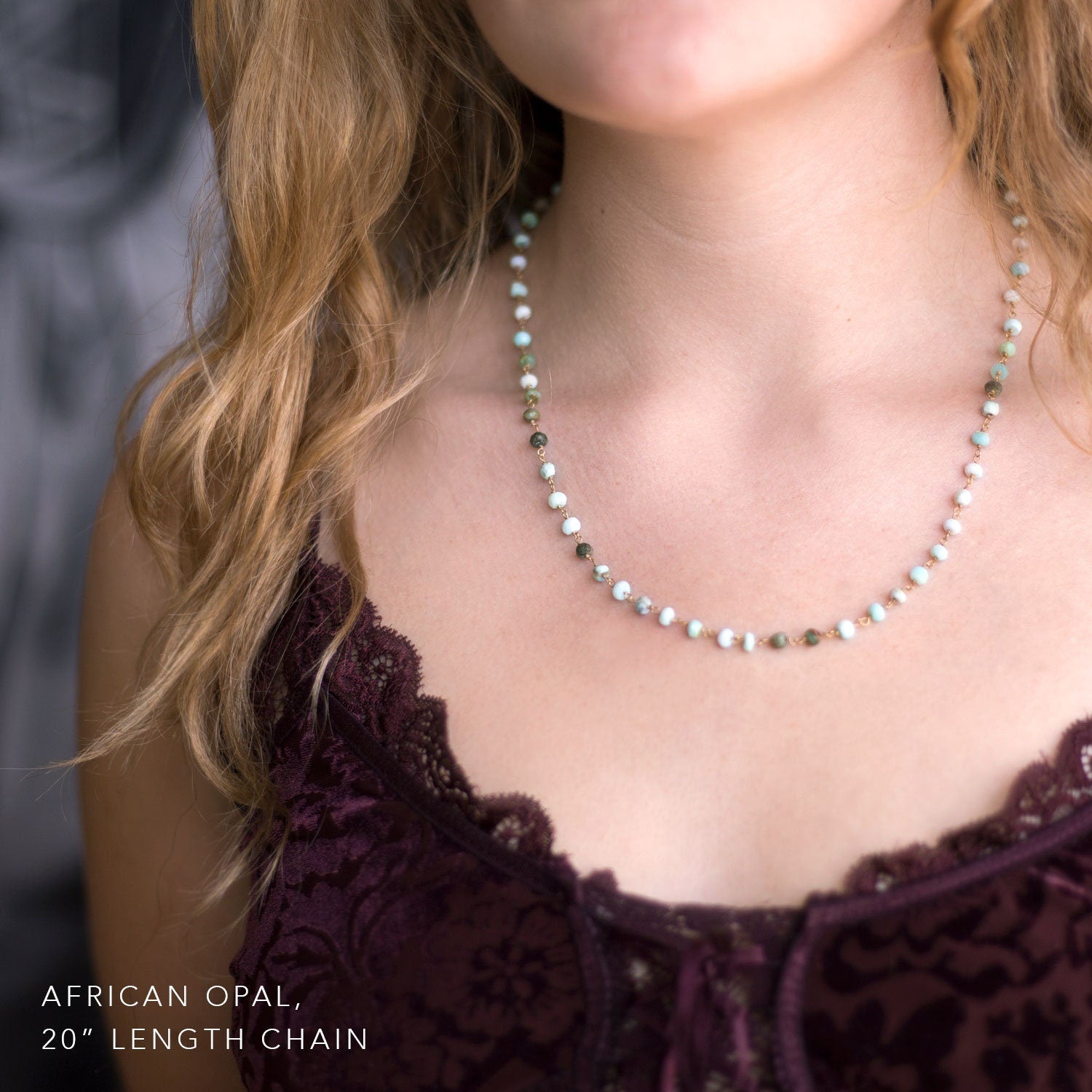 Dainty Opal Gemstone Choker, October Birthstone Necklace, Pink Opal Rosary Necklace, Joy Necklace, Inspirational Jewelry, Pink Necklace