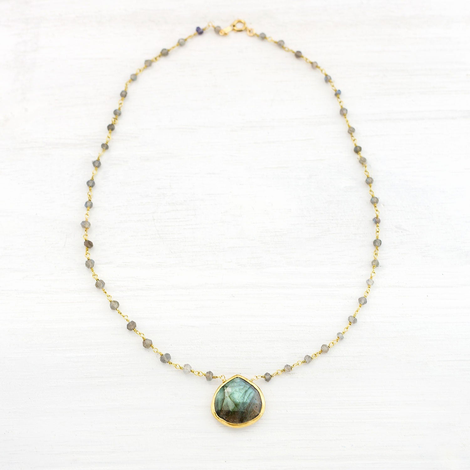 Beaded Boho Stone Choker, Gemstone Rosary Necklace, Gemstone Pendant, Crystals, Natural Stones, Inspirational Jewelry, Gift for Her