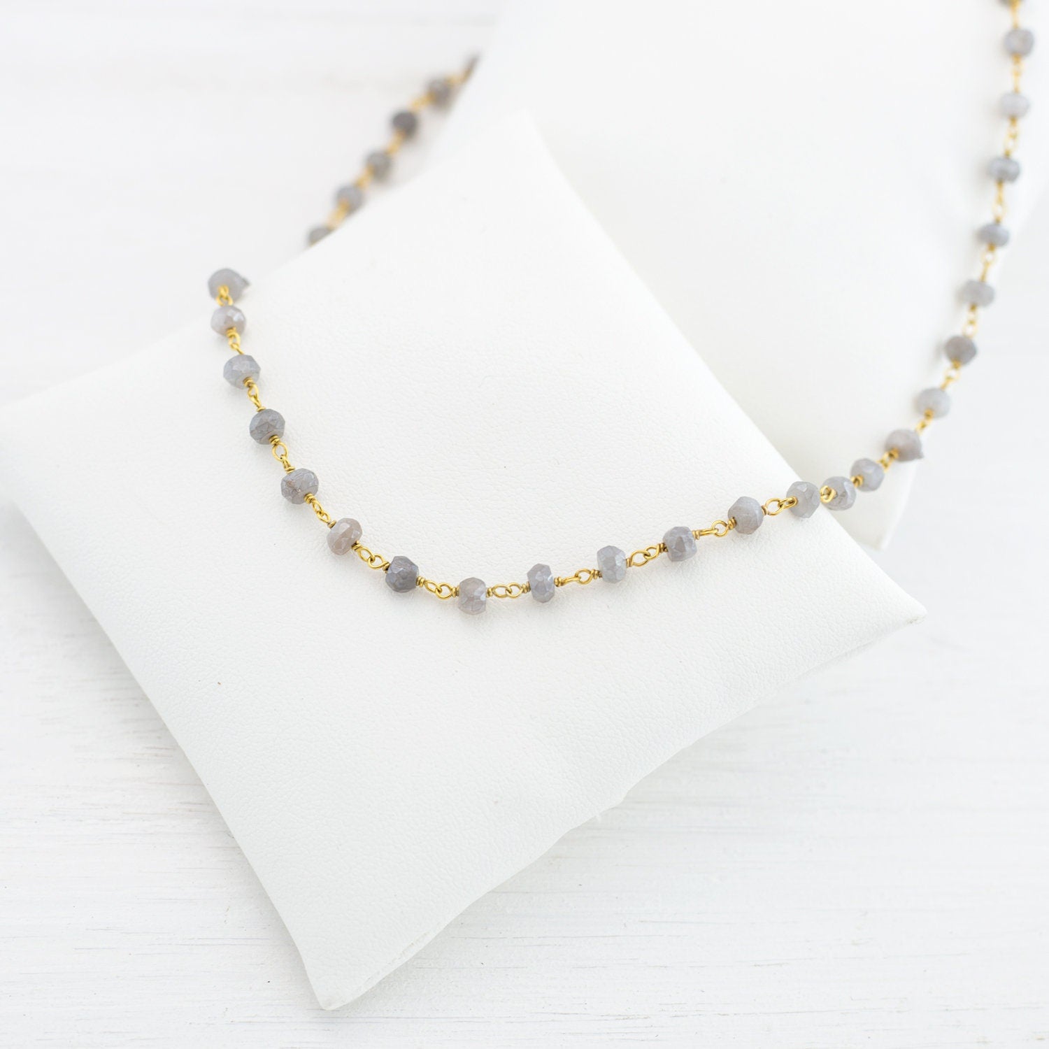 Beaded Brown Moonstone Bracelet, June Birthstone Gift, Stone Bracelet, Stone Rosary Bracelet, Stacking Bracelet, Everyday Bracelets