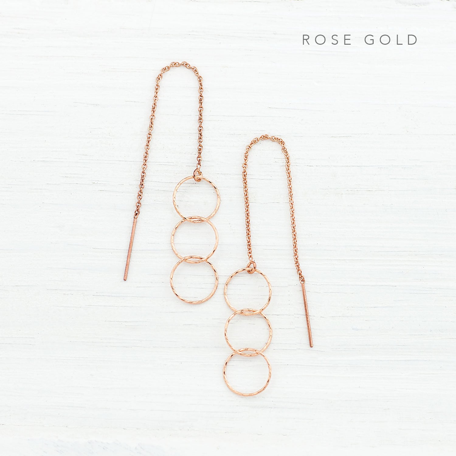 Minimalist Geometric Threader Earrings, Modern Jewelry, Dangle Drop Earrings, Open Circle Jewelry, Dainty Everyday Earrings, Gift for Her