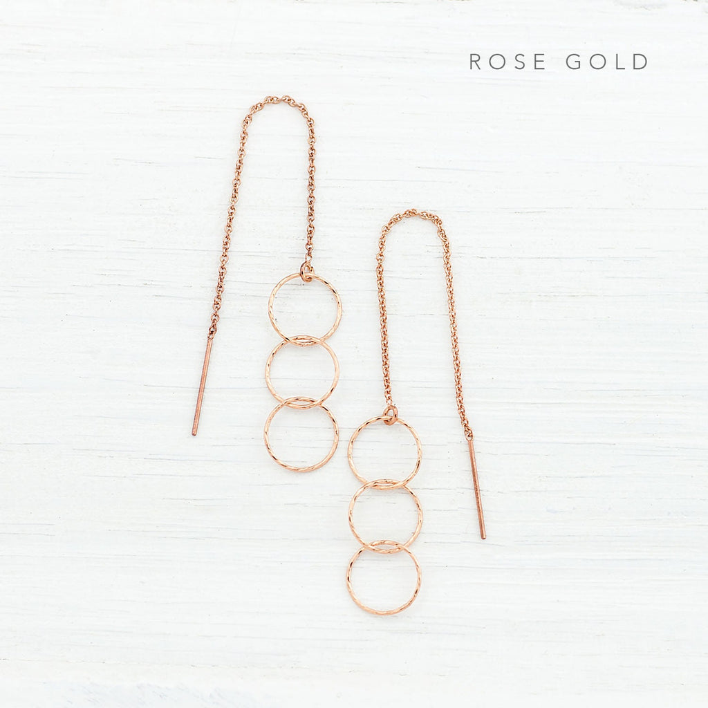 Simple Dainty Threader Earrings, Modern Geometric Jewelry, Dangle Drop Earrings, Gifts under 30, Bridesmaid Gifts, Pull Through Earrings