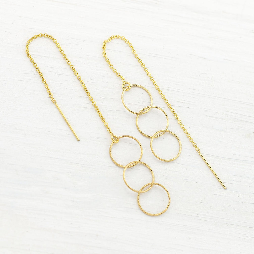 Simple Dainty Threader Earrings, Modern Geometric Jewelry, Dangle Drop Earrings, Gifts under 30, Bridesmaid Gifts, Pull Through Earrings