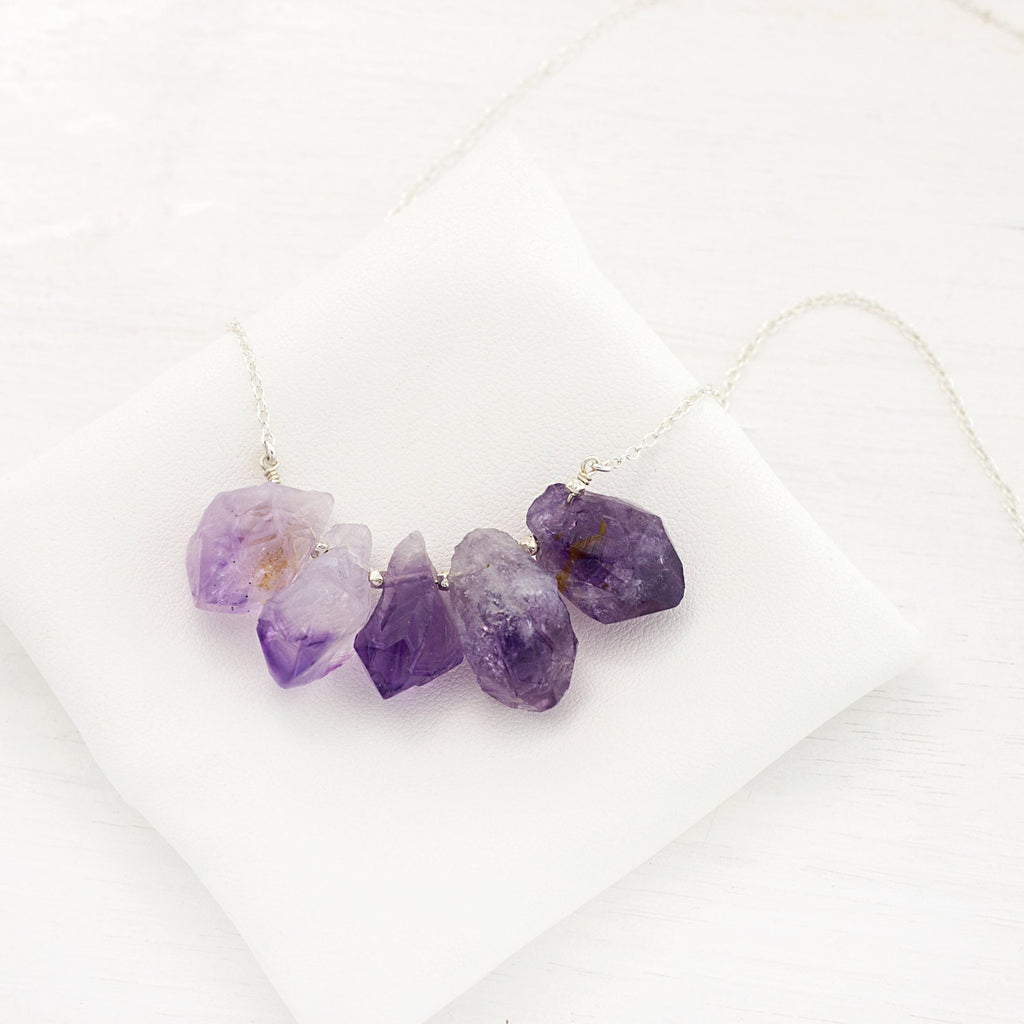 Herkimer Diamond Statement Necklace, Raw Crystal Necklace, April Birthday Necklace, Gift for Aries, Modern Boho Chic, Bold Necklace for Her