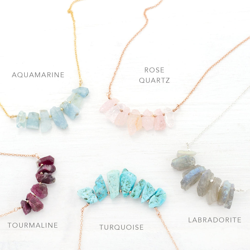 Herkimer Diamond Statement Necklace, Raw Crystal Necklace, April Birthday Necklace, Gift for Aries, Modern Boho Chic, Bold Necklace for Her