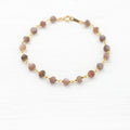 Beaded Brown Moonstone Bracelet, June Birthstone Gift, Stone Bracelet, Stone Rosary Bracelet, Stacking Bracelet, Everyday Bracelets