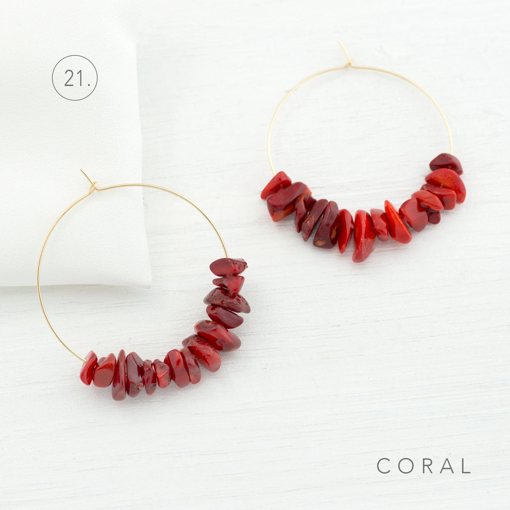 Raw Aquamarine Hoops, Rose Gold Hoop Earrings, March Birthday Gift, Hoop Earrings With Stones, Beachy Earrings, Crystal Gold Hoop Earrings