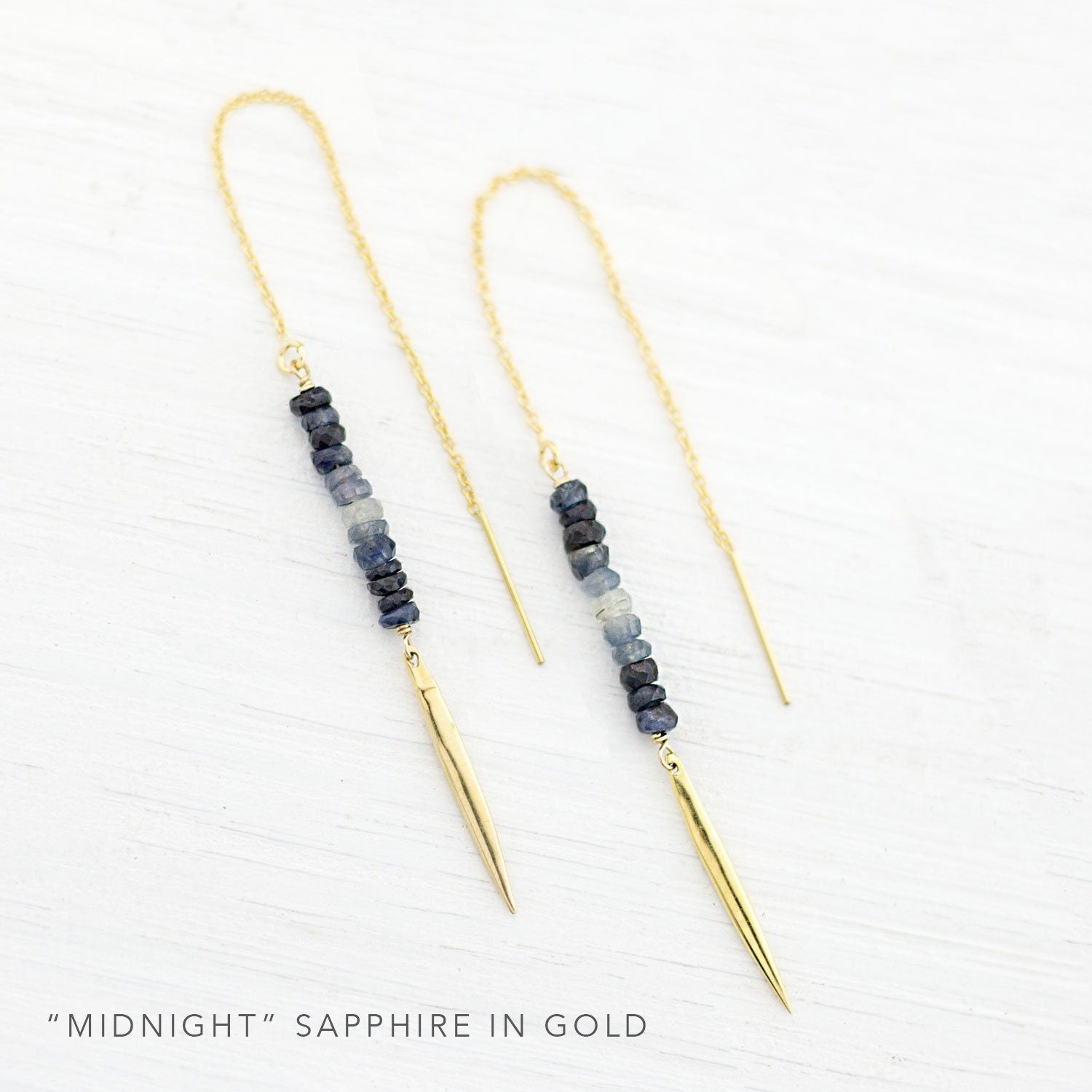 Watermelon Tourmaline Threaders, Ombre Gemstone Earrings, Beaded Spike Earrings, October Birthstone Gift, Birthstone Earrings, Stone Drops