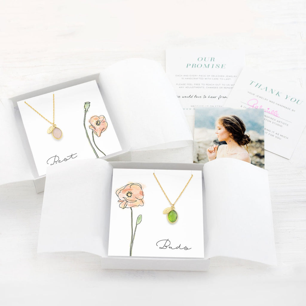 Best friend birthday gifts, Matching Best friend necklace for 2, Personalized Ready to Gift Friend Necklace Set, Custom Stamped Necklace