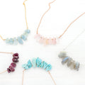Raw Crystal Necklaces, Gemstone Bib Necklace, Statement Necklace, Yogi Gift, Boho Stone Necklace, Stone Jewelry, Rough Cut Stones