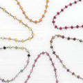 Beaded Earthy Stone Necklaces, 90's Stone Choker, Jewelry Trends, Gemstone Choker, October Tourmaline Necklace, Rosary Chain Bracelets