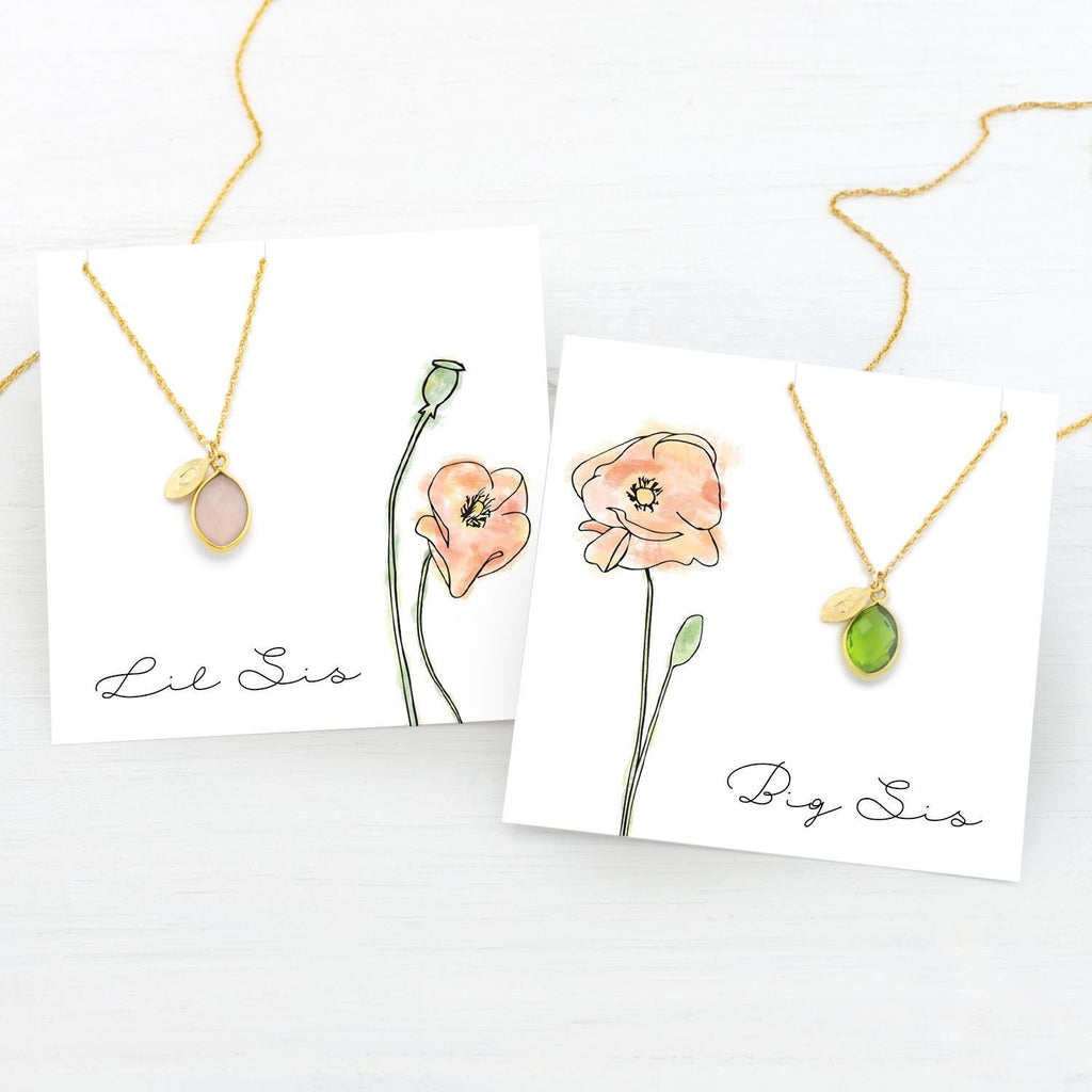 Sisters necklace Set for 2, Big Little Personalized Ready to Gift Sisters Necklace Set of two, Birthday Gift Custom Stamped Necklace
