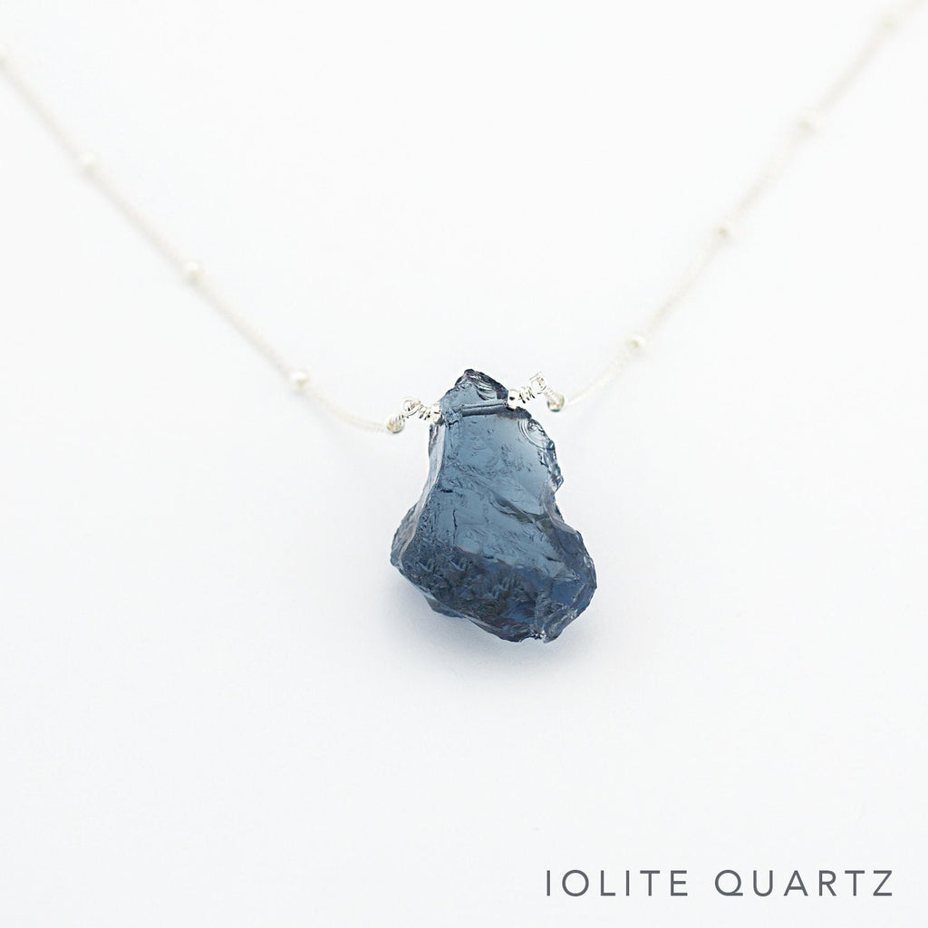 Raw Amethyst Necklace, February Birthstone Necklace, Satellite Chain, Ultra Violet Rough Gemstone, Crystal Necklace Pendant, NK-ST