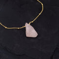 Crystal Pendant Layering Necklace, Raw Rose Quartz Necklace, Birthday Gift for Her, Pink Gemstone, Love and Crystal, NK-ST